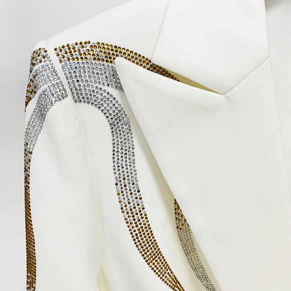 Women Wedding Pantsuits With Belt hot drilling Flare Bottoms Two Pieces Formal Suit