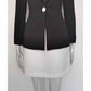 One Button Two-Tone Mini Skirt Suit Black And White Suit