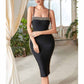 Women Sleeveless Spaghetti Party Dress Black Split Evening Cocktail Dress