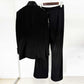 Single-Breasted Diamond Blazer Split Bell Pants Set Black Pantsuit