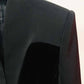 Women's black silhouette Jacket velvet patchwork V-Neck Slim Fitted Blazer