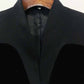 Women's black silhouette Jacket velvet patchwork V-Neck Slim Fitted Blazer