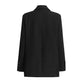 Women's Black Jacket Whisker Embellished Blazer with Pockets