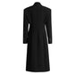 Women's Maxi Blazer Slim Fit Black Trench Coat