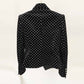 Women's black blazer Lion button slim fit polka dot velvet jacket