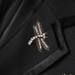 Womens Black Blazer Nail Drill Dragonfly Embroidery Coat