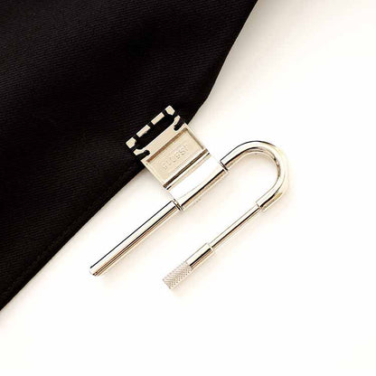 Women’s Black Blazer Coat with Metal Lock Closure – Edgy Classic Tailoring