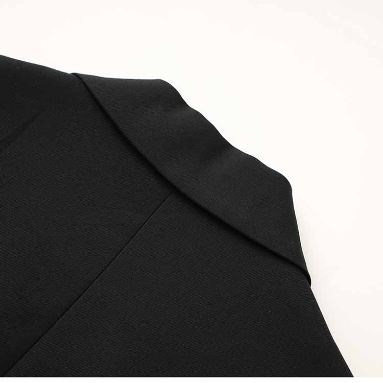 Women’s Black Blazer Coat with Metal Lock Closure – Edgy Classic Tailoring