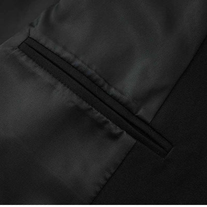 Women’s Black Blazer Coat with Metal Lock Closure – Edgy Classic Tailoring