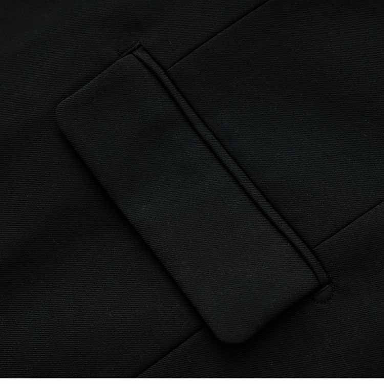 Women’s Black Blazer Coat with Metal Lock Closure – Edgy Classic Tailoring