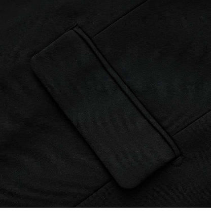 Women’s Black Blazer Coat with Metal Lock Closure – Edgy Classic Tailoring