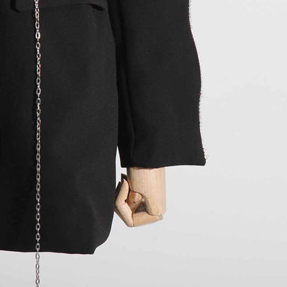 Women's Black Crystal-embellished Blazer Dress