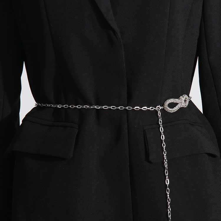 Women's Black Crystal-embellished Blazer Dress