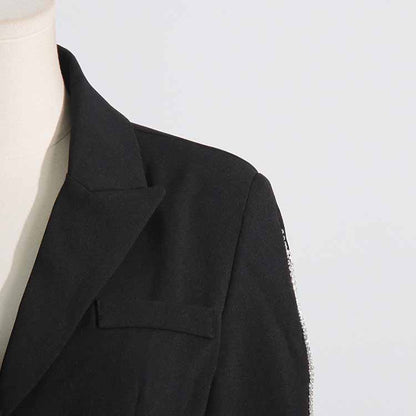 Women's Black Crystal-embellished Blazer Dress