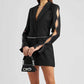 Women's Black Crystal-embellished Blazer Dress