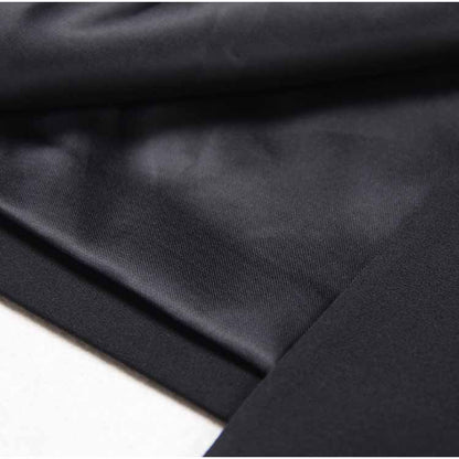 Women's Black Blazer Dress Satin V Neck Bow Embellished Mini Dress