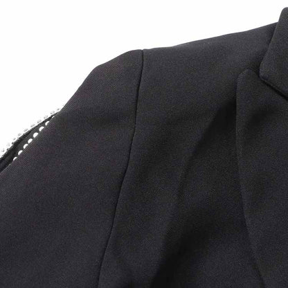 Women's Black Crystal-embellished Blazer Dress