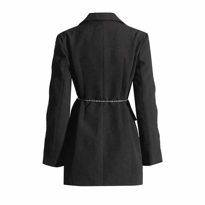 Women's Black Crystal-embellished Blazer Dress