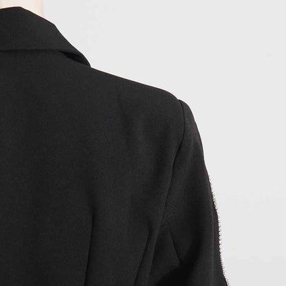 Women's Black Crystal-embellished Blazer Dress