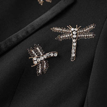 Double Breasted Black Blazer with Beaded Detailing – Chic, Tailored & Trendy