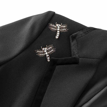 Double Breasted Black Blazer with Beaded Detailing – Chic, Tailored & Trendy