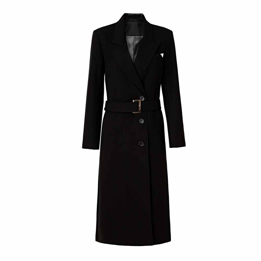 Women's lassic Coat Long Windbreaker Coat Single Breasted Belted Coat