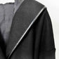 Women's Black Belted Woolen Coat