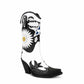 Women Embroidery Western Cowboy Boots Mid-Calf Pointy Toe Chunky Heel Cowgirl Boots