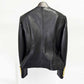 Collarless Faux Leather Jacket with Snail-shaped Buttons