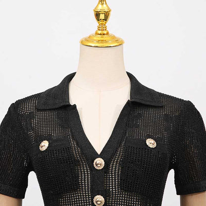 Black Women's suit Knit skirt Suit