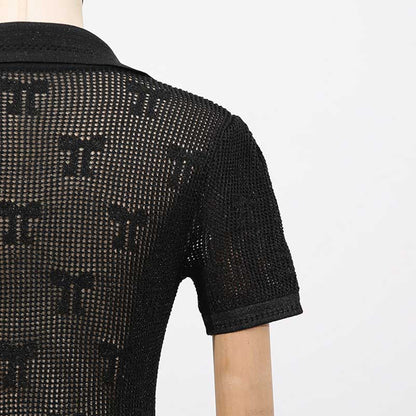 Black Women's suit Knit skirt Suit