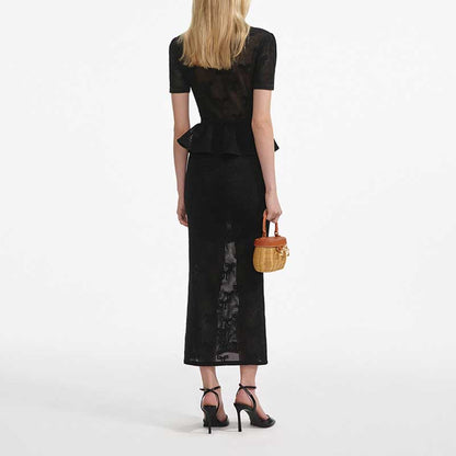 Black Women's suit Knit skirt Suit