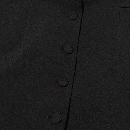 Women's Cut-Out Maxi Coat Slim Fit Black Blazer Dress