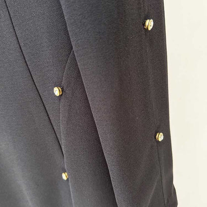 Women's High-Neck Maxi Dress Black Long Evening Dresses A-Line Prom Dress