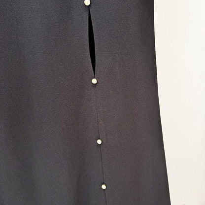 Women's High-Neck Maxi Dress Black Long Evening Dresses A-Line Prom Dress