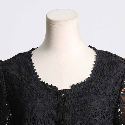 Women's long sleeve lace skirt suit two pieces wedding party suit