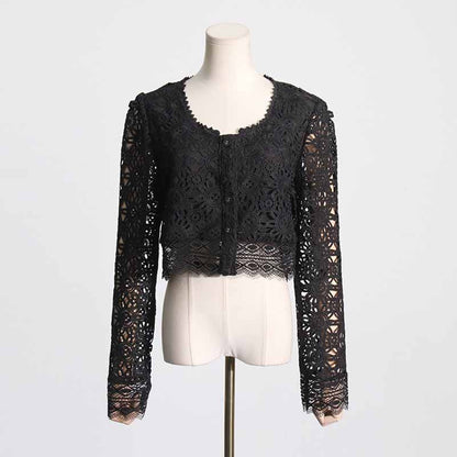 Women's long sleeve lace skirt suit two pieces wedding party suit