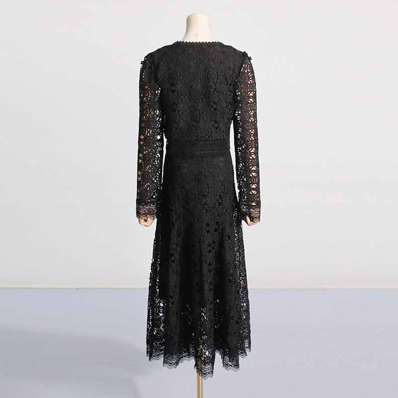 Women's long sleeve lace skirt suit two pieces wedding party suit