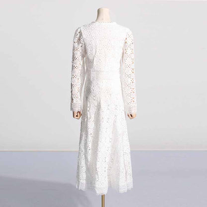 Women's long sleeve lace skirt suit two pieces wedding party suit