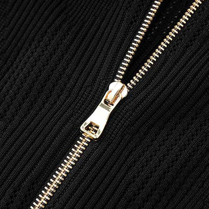 Women's Midi Black Dress Little Black Knitted Dress Boby-con Dress