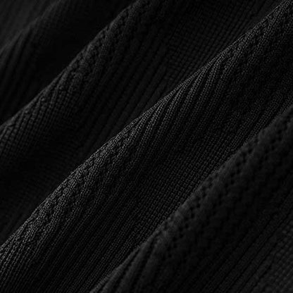 Women's Midi Black Dress Little Black Knitted Dress Boby-con Dress