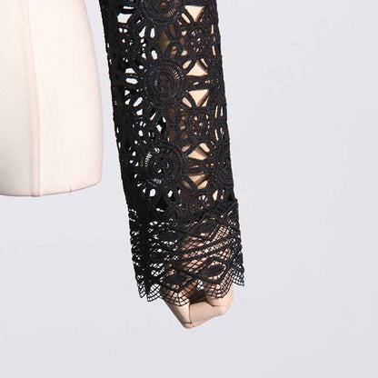 Women's long sleeve lace skirt suit two pieces wedding party suit