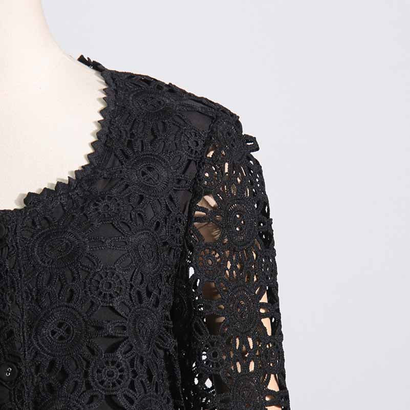 Women's long sleeve lace skirt suit two pieces wedding party suit
