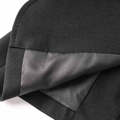 One Button Black Pantsuit Fitted Blazer + Mid-High Rise Trousers Pantsuit Suit Formal Wear