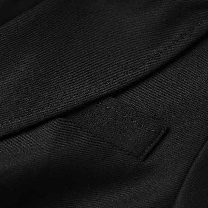 One Button Black Pantsuit Fitted Blazer + Mid-High Rise Trousers Pantsuit Suit Formal Wear