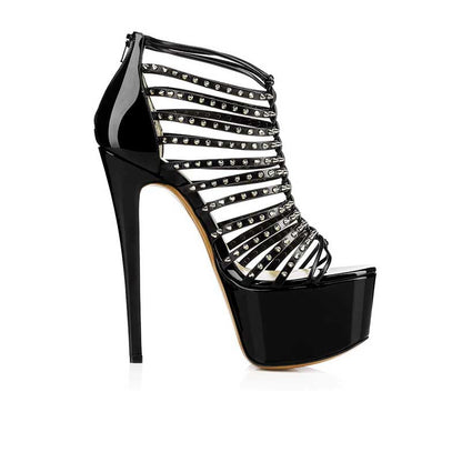Women's Open Toe Crossdresser Stiletto High Heel Sandals Dress Party Pumps