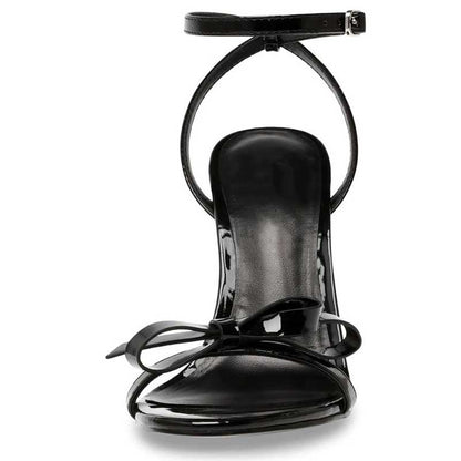 Women's Bow Detail Black Heels Stiletto Dress Shoes Pump Sandals