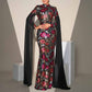 Cape Sleeve Covered Prom Dress Sequined Wedding Bridal Dress Event Party Gowns