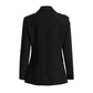 Women's Sparkly Rhinestone Embellished Blazer Black Formal Coat with Pocket