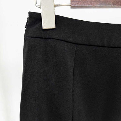 Women Black Studded Beaded Blazer Long Skirt Suit Jacket with Split Fish Tail Skirt Formal Suit